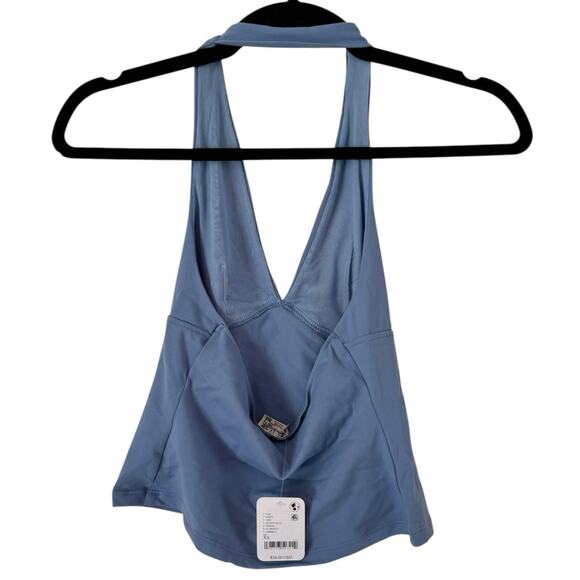 Free People Movement Still Here Halter Basic Top Cami Blue Stretch XS NWT - Picture 6 of 10